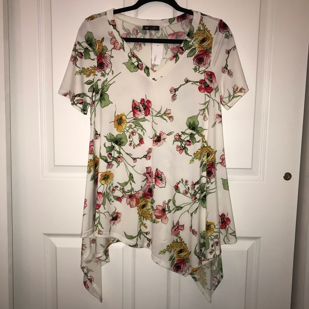 Floral V-Neck T-Shirt